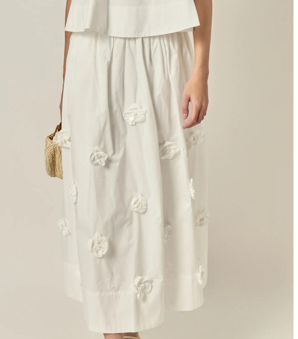 NWT English Factory 3D Flower Midi Skirt